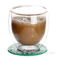 hand blown double glass cup 250ml glass